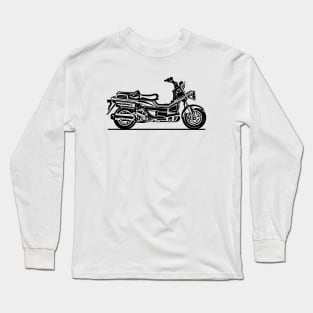 Big Ruckus Motorcycle Sketch Art Long Sleeve T-Shirt